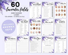 60 Lavender Fields Baby Shower Games Bundle