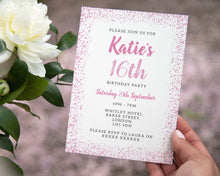Sparkle Pink Birthday Invitations
