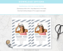 Silver Stripes Birthday Thank You Cards