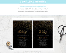 Black and Gold Speckle Baby Shower Invitations