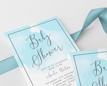 Blue Whisper Baby Shower Invitations