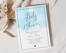 Blue Whisper Baby Shower Invitations