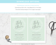 Wreathed Baby Shower Invitations