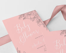 Gentle Flowers Pink Baby Shower Invitations