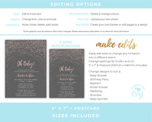 Rose Gold Speckle Baby Shower Invitations