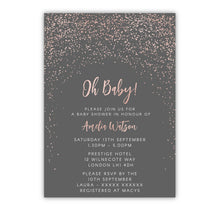 Rose Gold Speckle Baby Shower Invitations