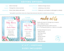 Teal Waves Baby Shower Invitations