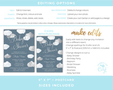 Cloudy Day Baby Shower Invitations