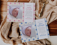 Wish Upon A Star Blue Birth Announcement