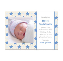 Wish Upon A Star Blue Birth Announcement