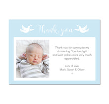 Blue Doves Christening Thank You Card
