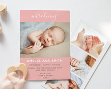 Sweet Dreams Pink Birth Announcement
