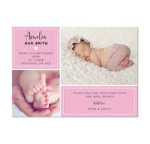 Sweet Heart Pink Birth Announcement