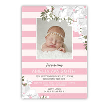 Floral Bliss Pink Birth Announcement