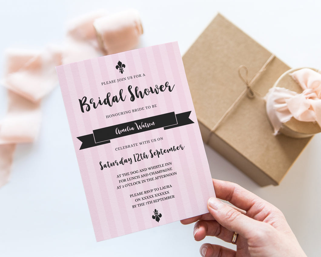 Pastel Pink Bridal Shower Invitations