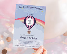 Hot Air Balloon 1st Birthday Invitations