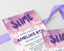 Purple Slime Birthday Invitations