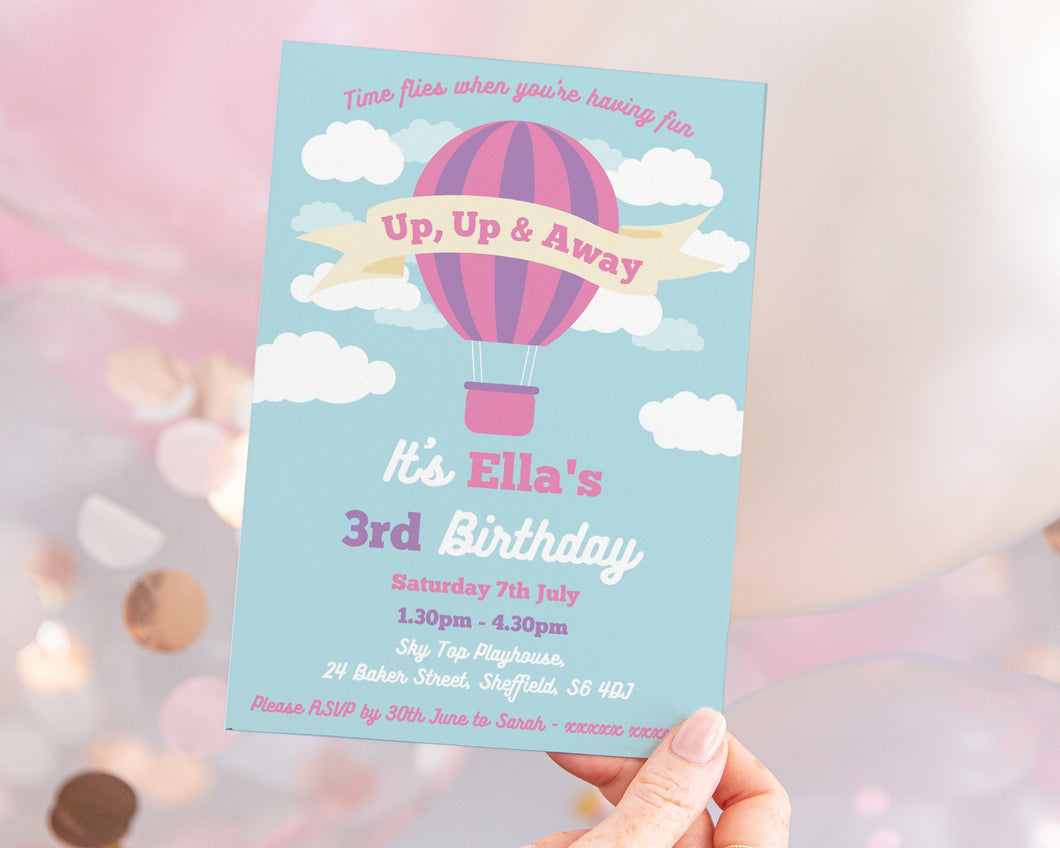 Hot Air Balloon Birthday Invitations