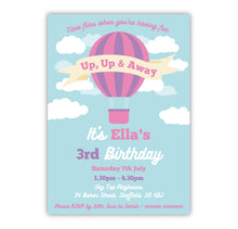 Hot Air Balloon Birthday Invitations