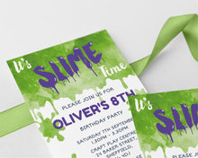 Green Slime Birthday Invitations