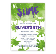 Green Slime Birthday Invitations