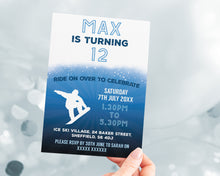Snowboarding Birthday Invitations