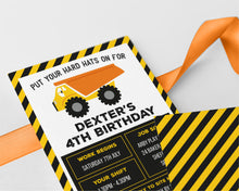 Construction Birthday Invitations