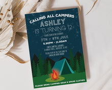 Camping Birthday Invitations