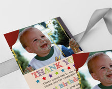 Red Stars Birthday Thank You Card