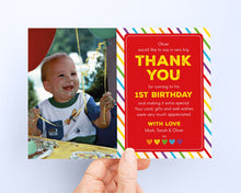 Rainbow Red Birthday Thank You Card