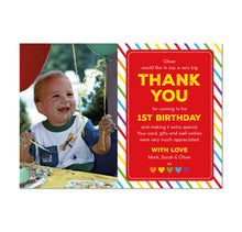 Rainbow Red Birthday Thank You Card