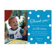 Blue Polka Dots Birthday Thank You Card
