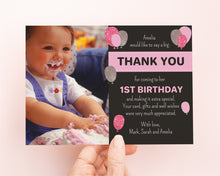 Pink Chalkboard Birthday Thank You Card