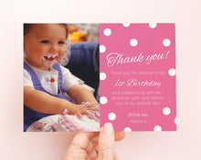 Pink Polka Dots Birthday Thank You Card