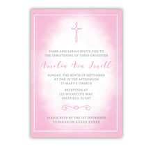 Pink Aura Christening Invitation