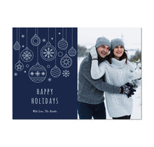 Silver Baubles Christmas Holiday Cards