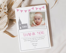 Pink Church Christening Thank You Card