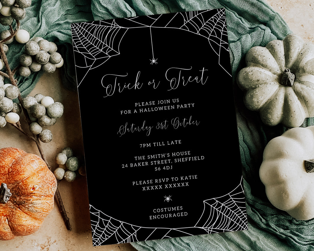Spider Halloween Invitations