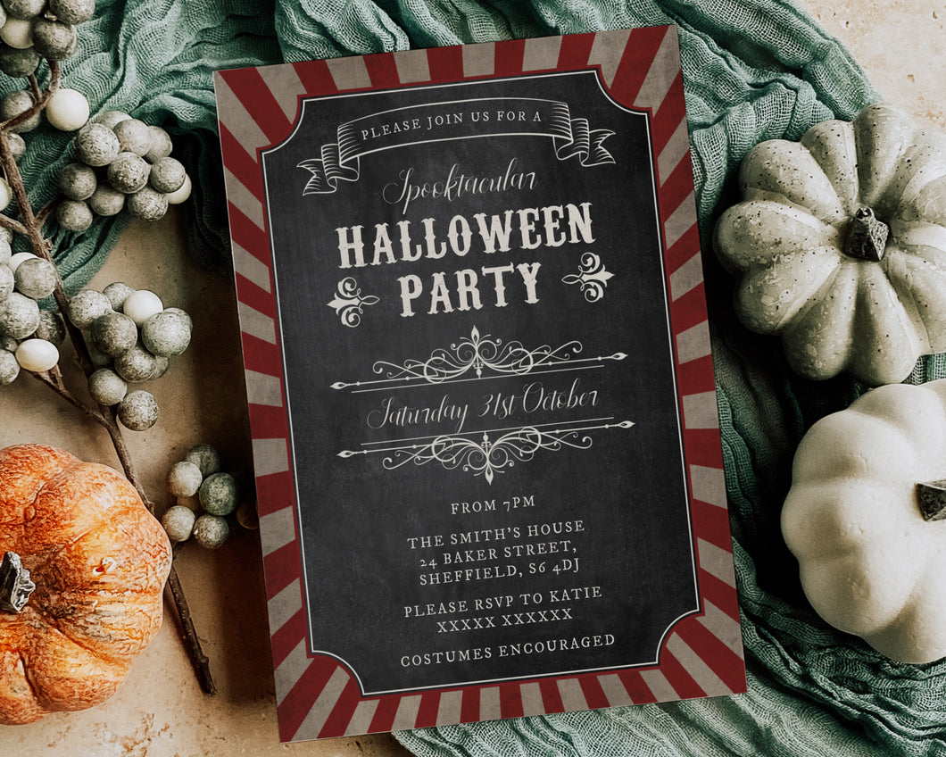 Horror Circus Halloween Invitations