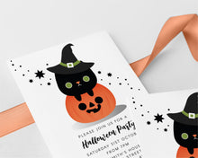 Witches Cat Halloween Invitations