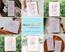 Pink Watercolor Wedding Suite Mega Bundle - Digital