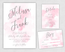 Pink Watercolor Wedding Invitation Bundle