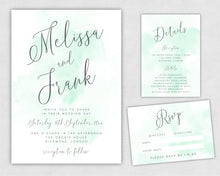 Mint Watercolor Wedding Invitation Bundle