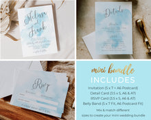 Blue Watercolor Wedding Invitation Bundle