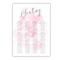 Pink Watercolor Seating Chart