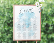 Blue Watercolor Seating Chart