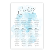 Blue Watercolor Seating Chart