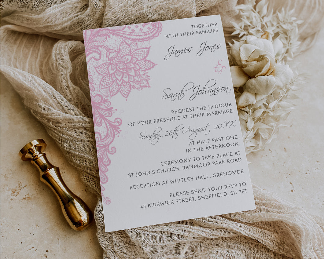 Floral Lace Wedding Invitations