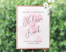 Pink Watercolor Welcome Sign