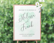 Mint Watercolor Welcome Sign